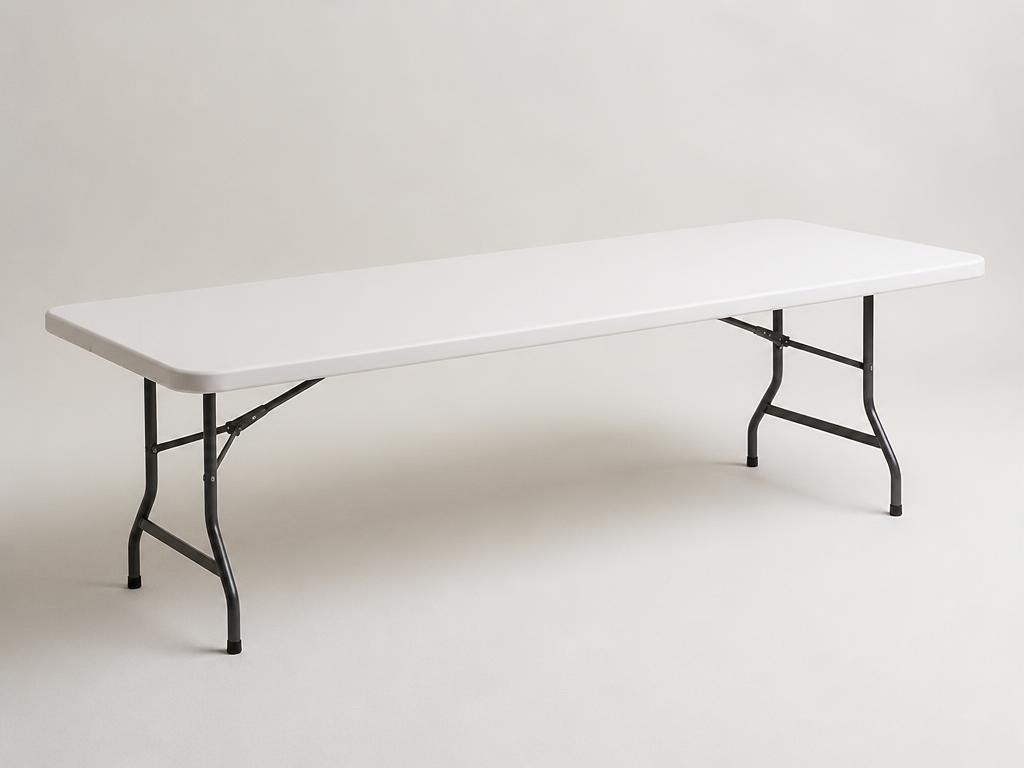 An 8-foot rectangular banquet folding table